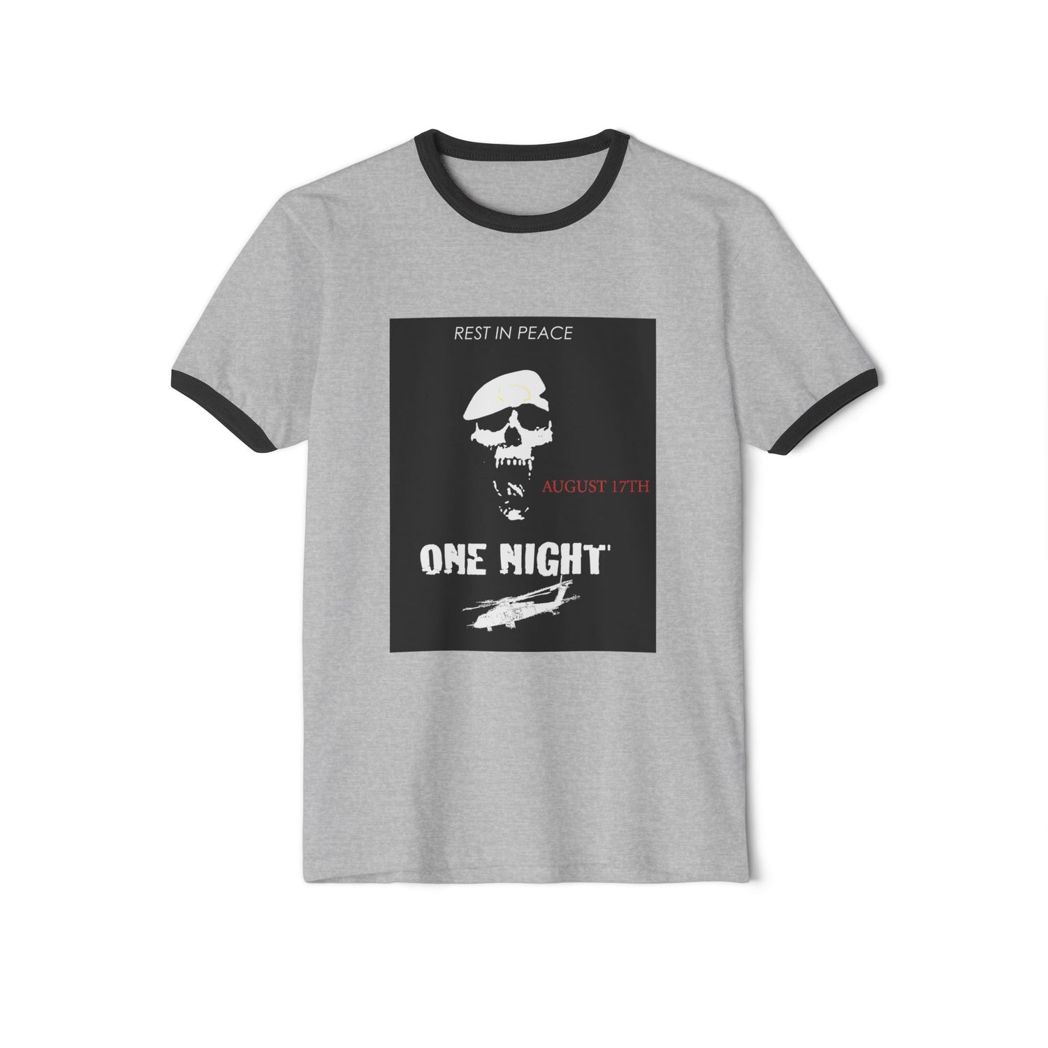Rest In Peace Skull Graphic Unisex Cotton Ringer T-Shirt